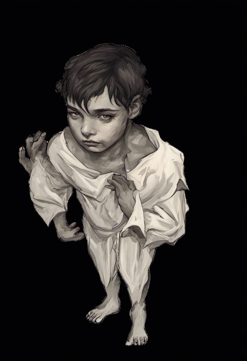 Lucifer, Red-Haired Angel in Classical Painting Style