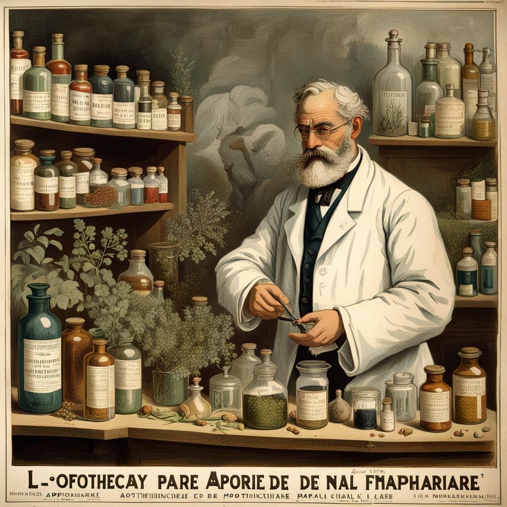 1899 Apothecary Poster: Natural Remedy Specialist
