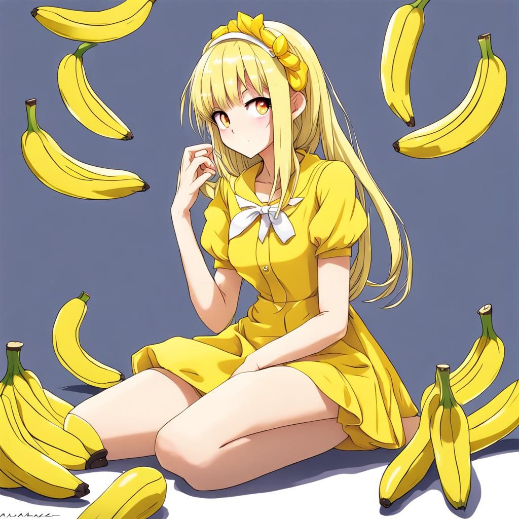 Anime Girl in Banana Dress, Anime Key Visual Style