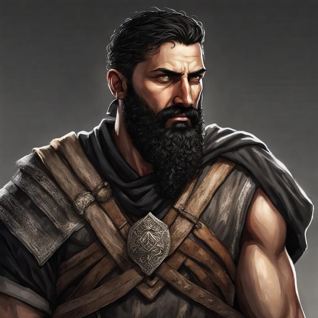 Victorious Rugged Warrior in Detailed Matte Painting