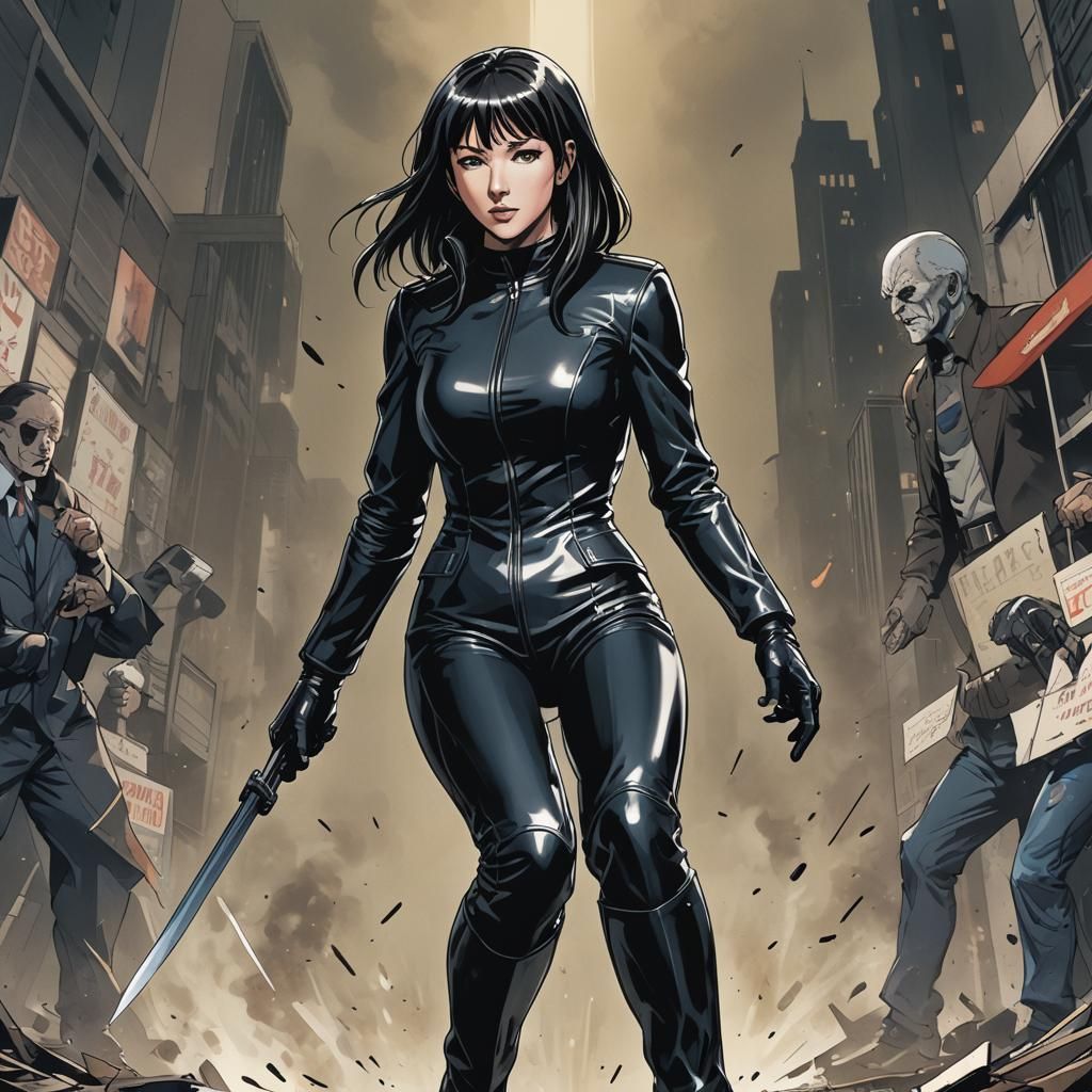 Political Heavyweight Battles Monster in Anime Style