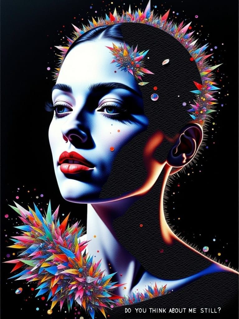 Mysterious Woman Trapped in Glitch Art