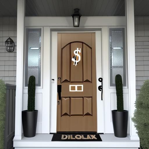 Front Door with Dollar Sign in Digital Art