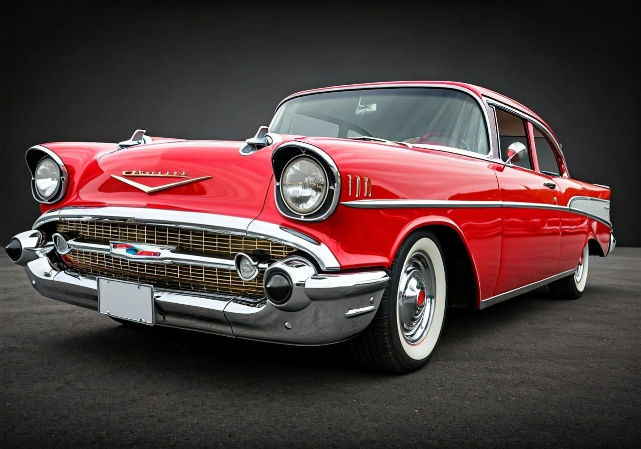 Chrome Accents on Vintage 57 Chevrolet Belair