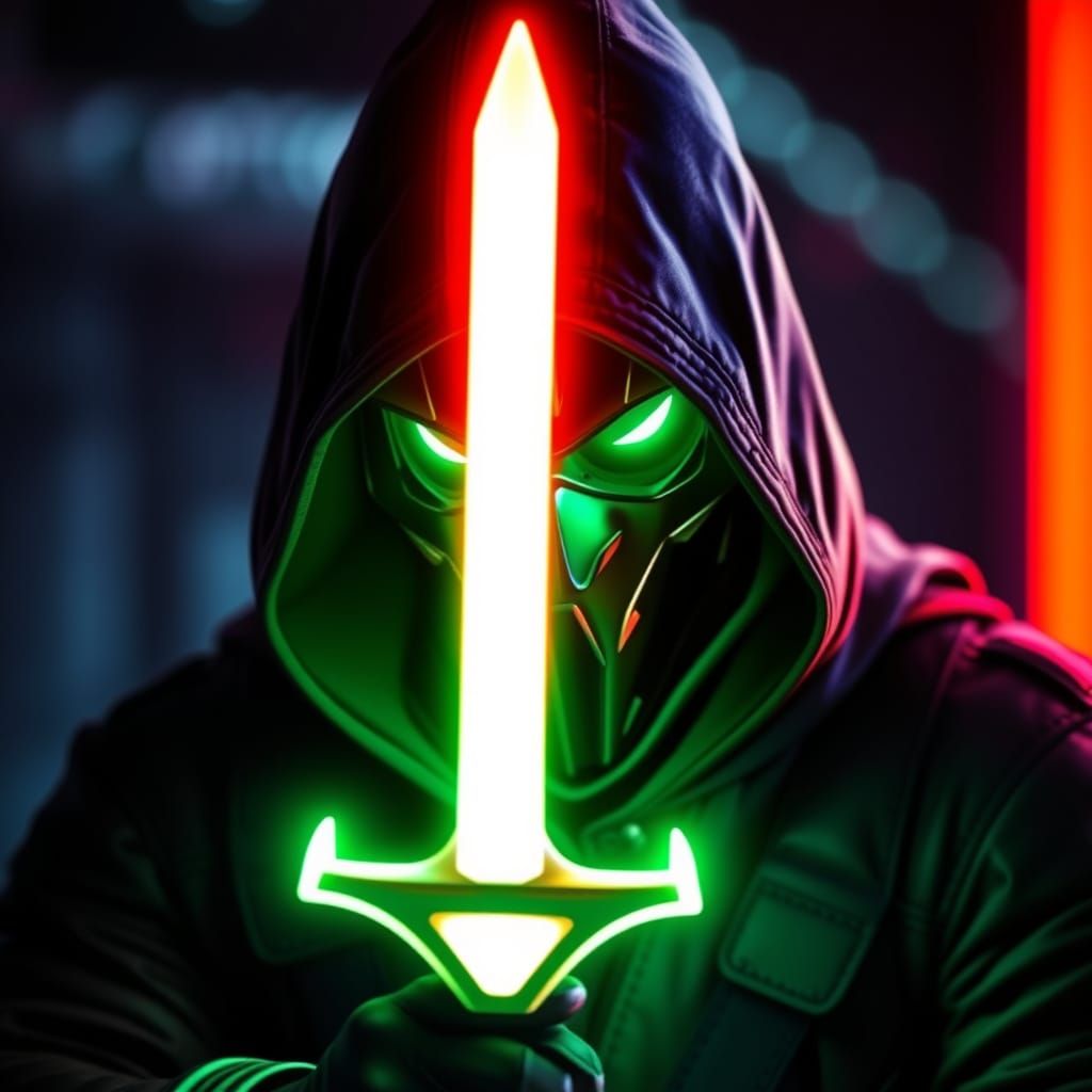Neon Assassin in Vivid Green and Orange