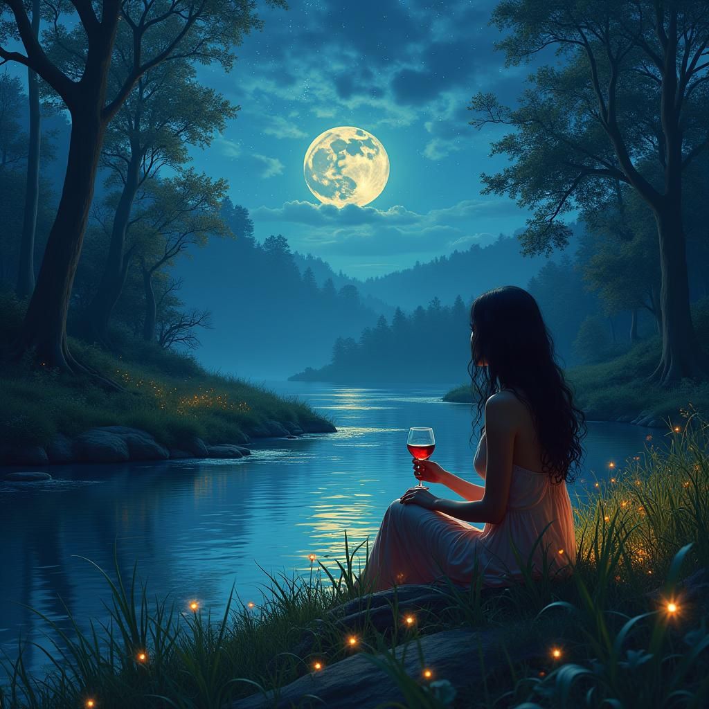 Starry Night Wine by Forest Stream