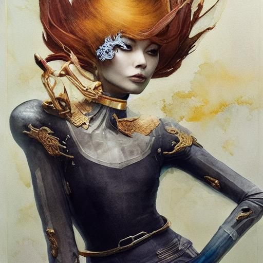 Surreal Blueberry-Heart Fusion with Gold Wings