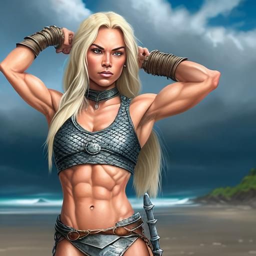 Elven Warrior Woman on the Beach