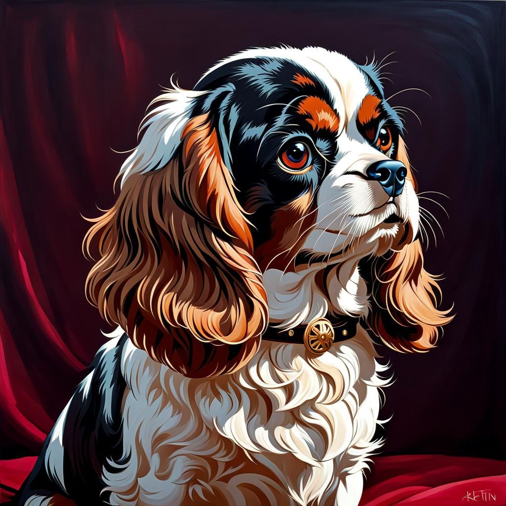King Charles Spaniel as Abstract Art