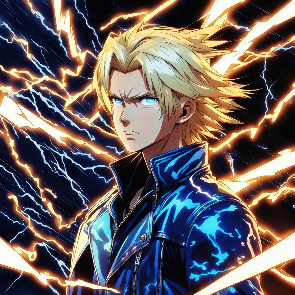 head and shoulders portrait, blond hair, platinum silver eye...