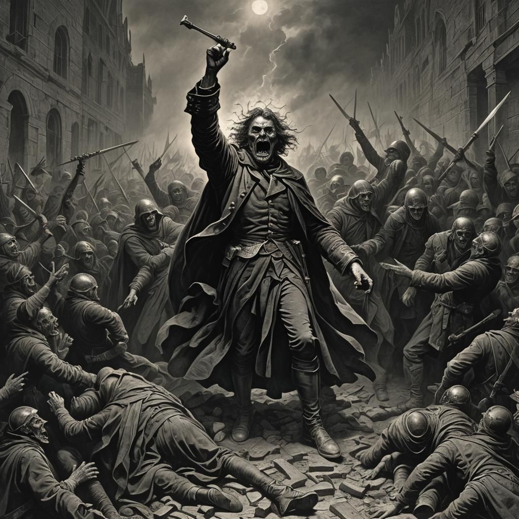 Thrusted Freedoms: A Dark Horror Illustration