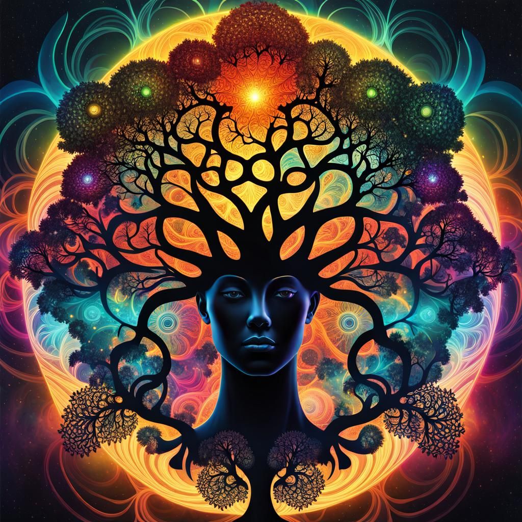 Enlightened Being in Interconnected Digital Art