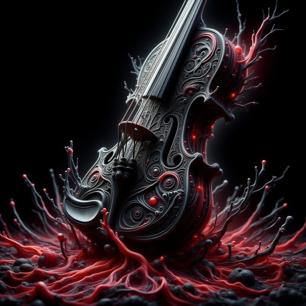 Onyx Violin in Futuristic Noir Style