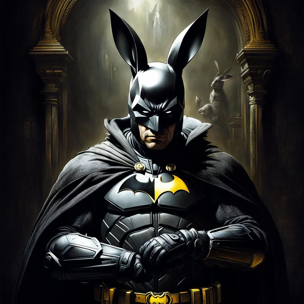 Batman Rabbit Hybrid in Baroque Style