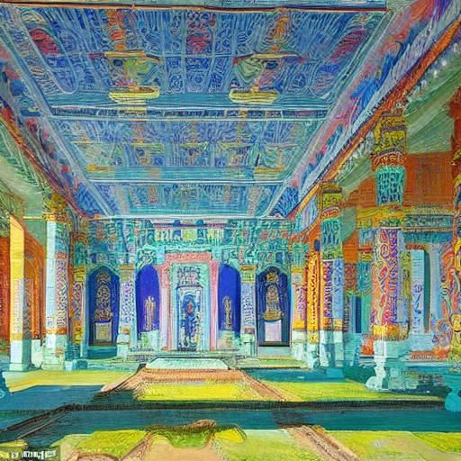 Abandoned Temple Ruins in Blended Art Styles