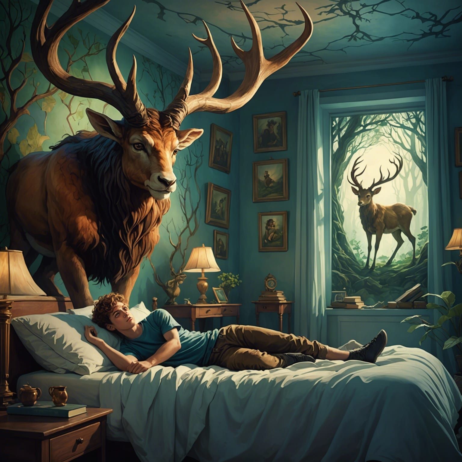 Dreamscape: Boy and Faun Face Perilous Path