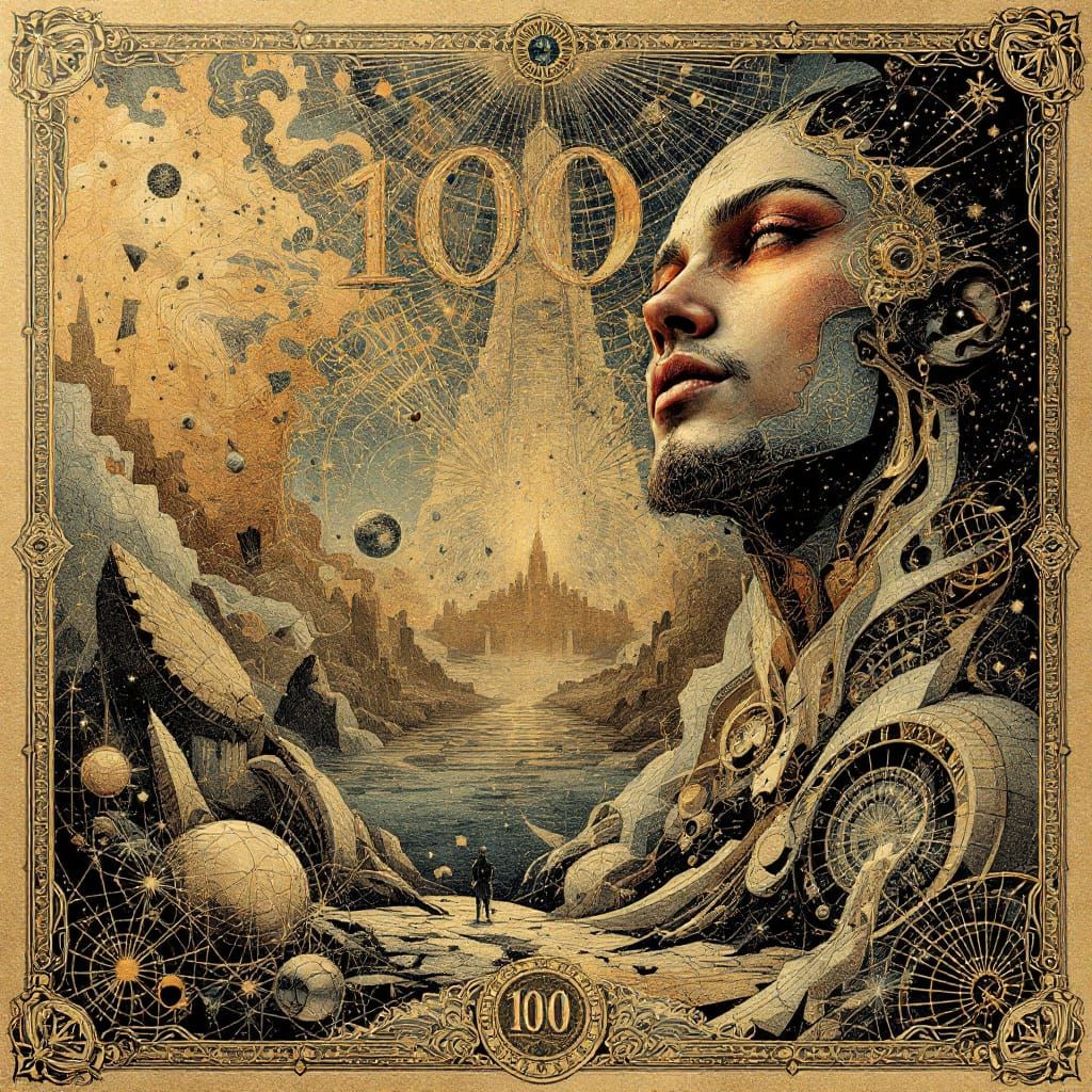 Cosmic Freedom Bonds Stock Certificate in Art Nouveau Style