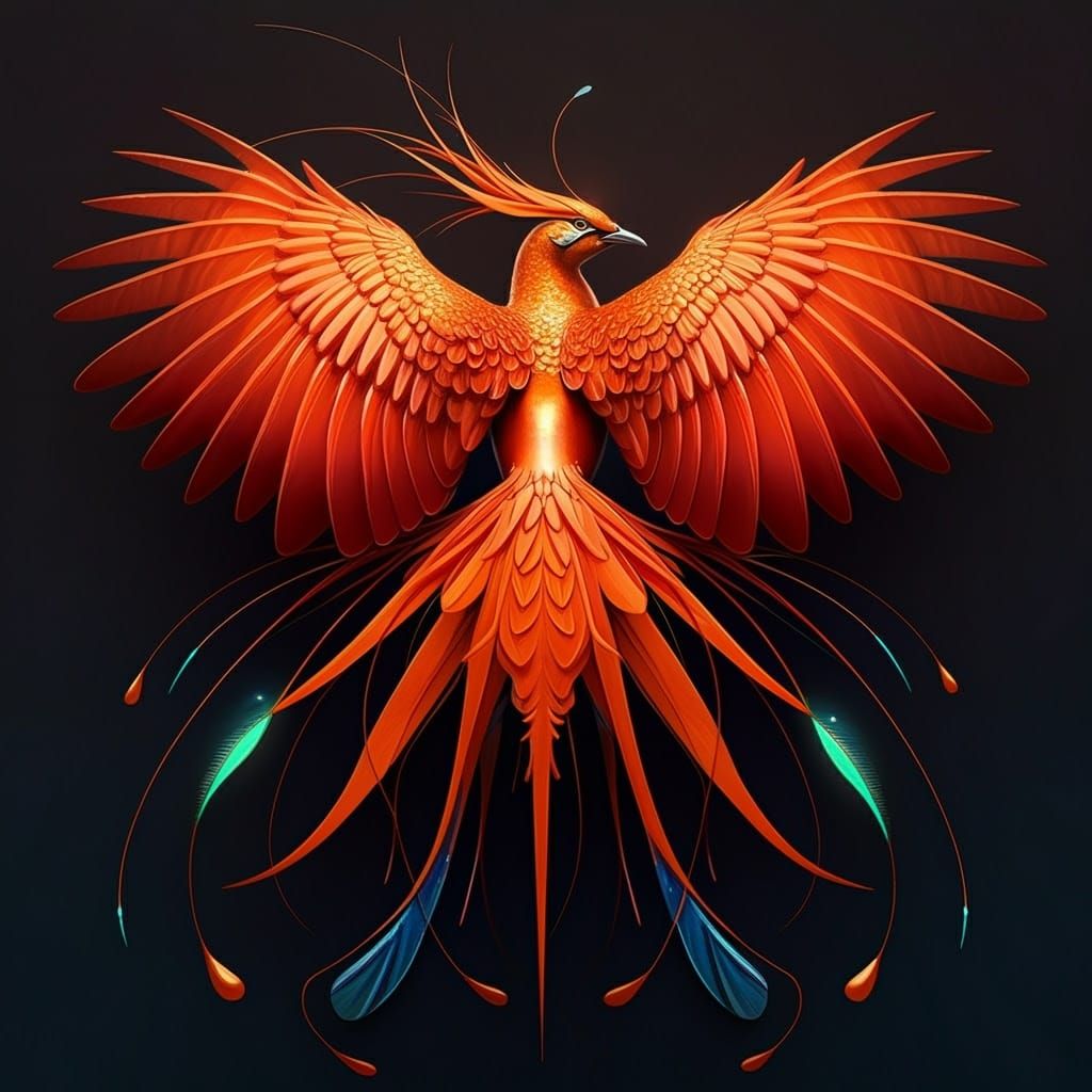 Majestic Bird of Paradise in Vibrant Red, Orange, and Copper...
