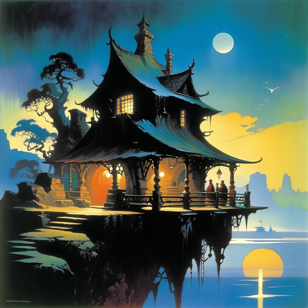 Bohemian Rustic Island Fantasy Illustration