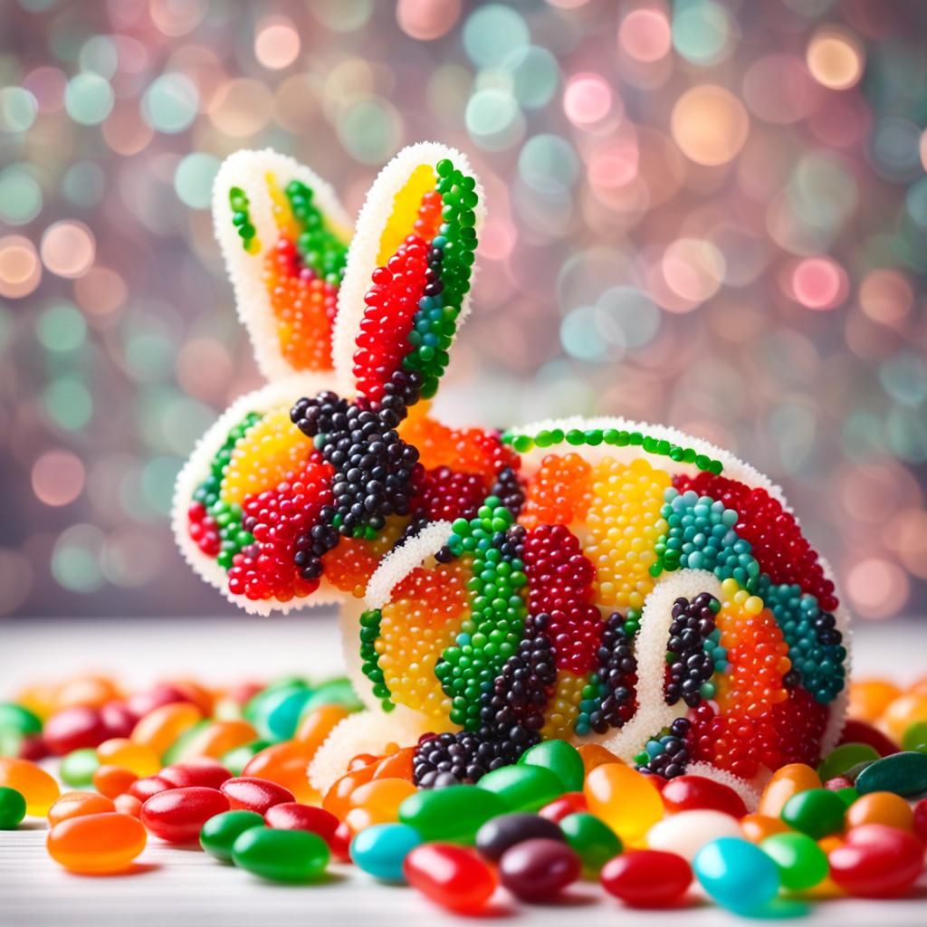 Jellybean Bunny: Adorable Candy Art Photography