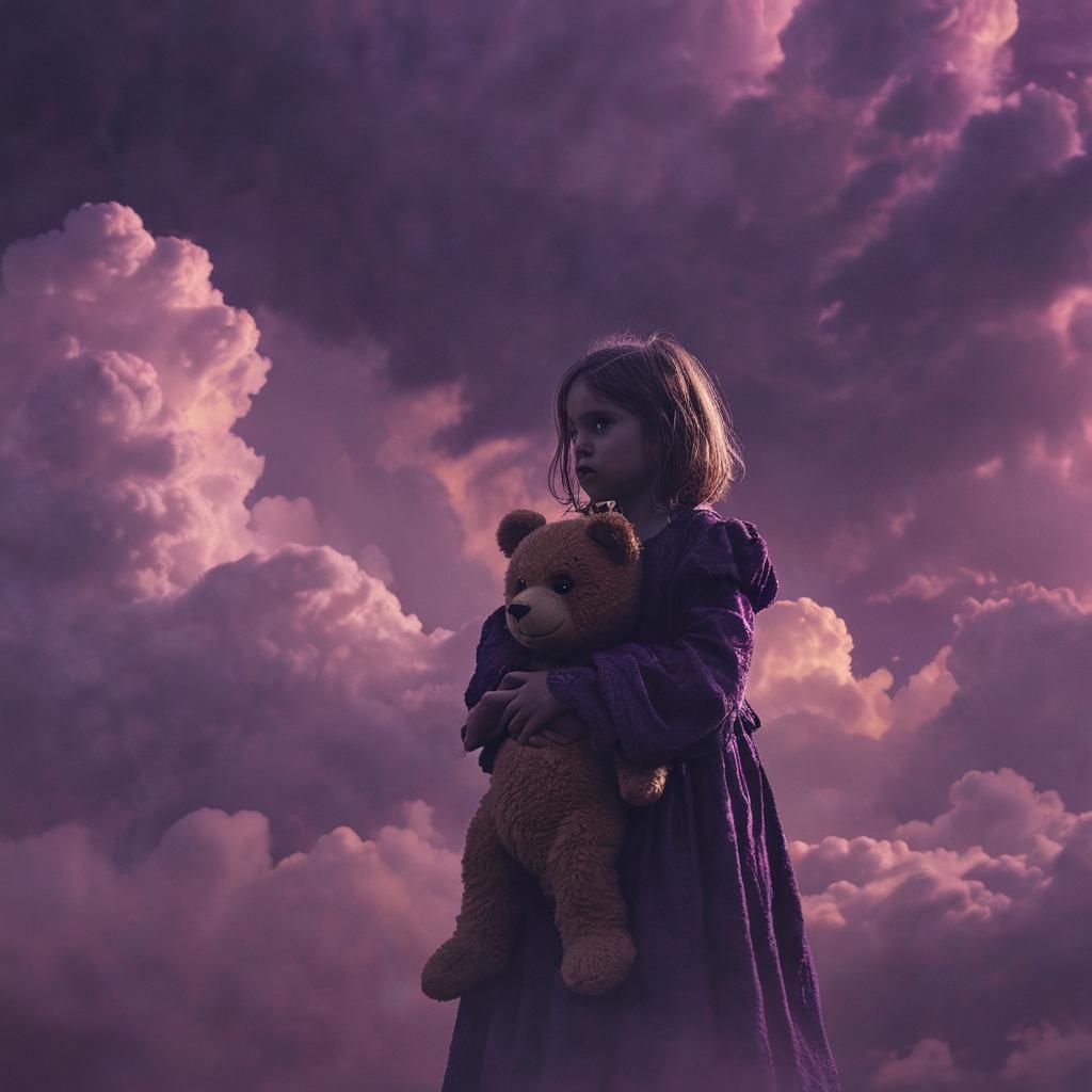 Eerie Demon Lurking Behind Child in Dark Fantasy