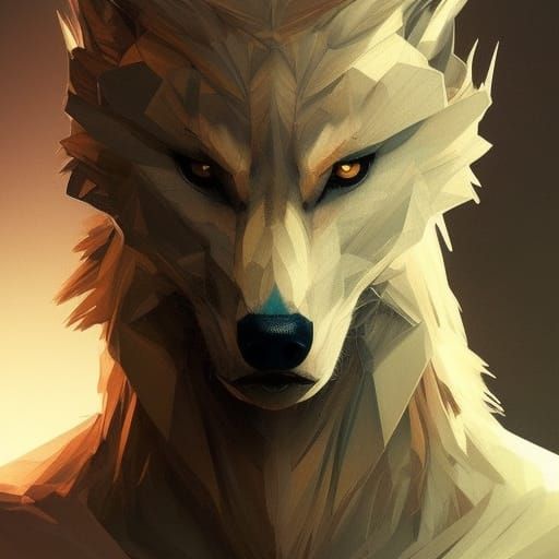 Detailed Wolf Monster Portrait in Hyperreal Style