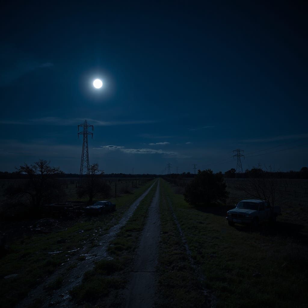 Texas Killing Field Under Eerie Blood Moon