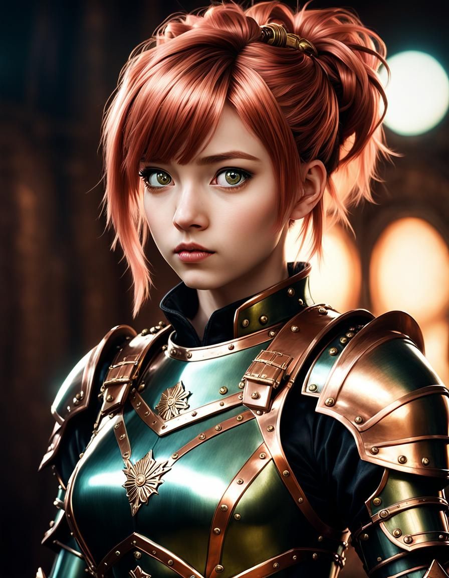 Bio-Punk Maiden in Combat Armor Portrait