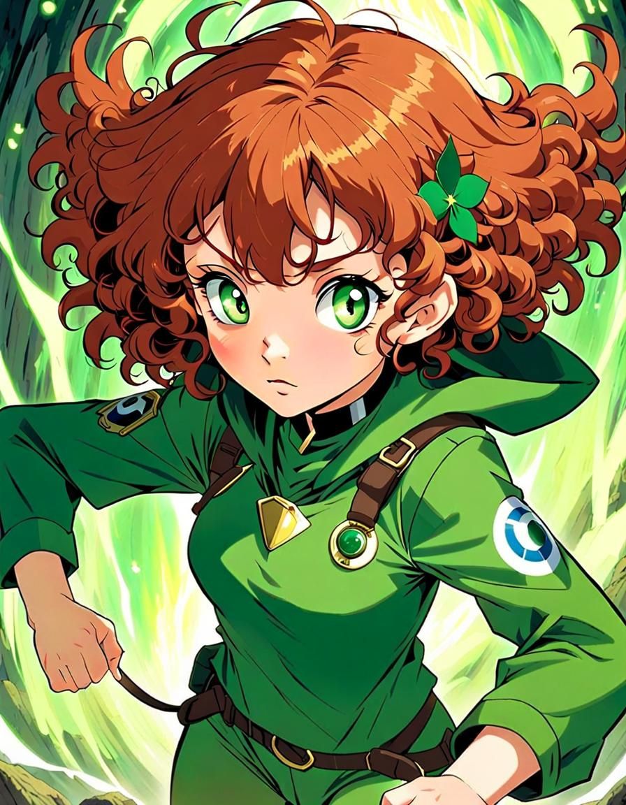 Anime Heroine in Tactical Gear, Auburn Hair