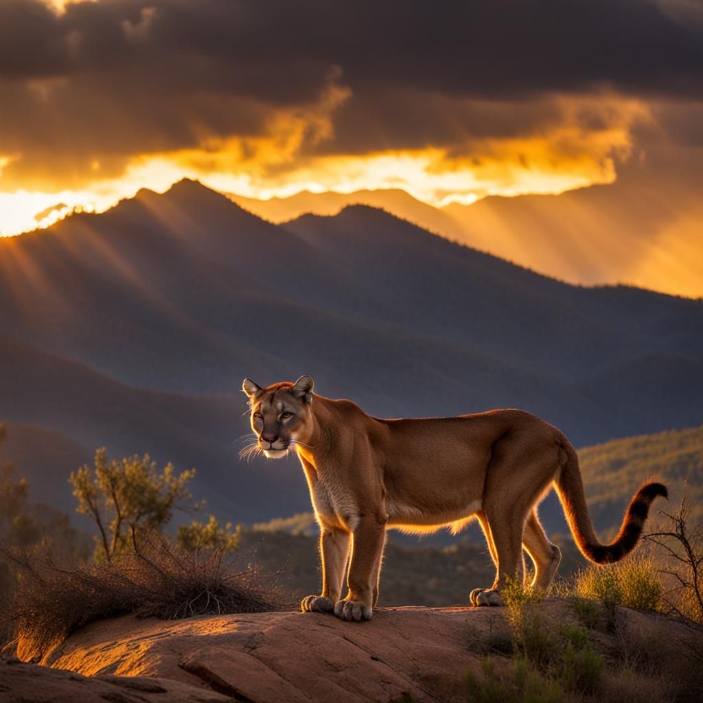 Mountain Lion Sunset Panorama