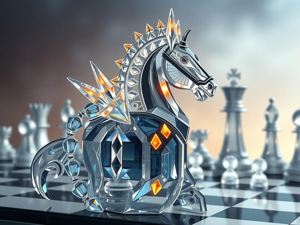 Crystal Chess Knight: Epic Sci-Fi Concept Art