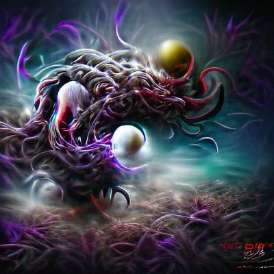 Nightmarish Tentacle Monster in 8K Digital Art