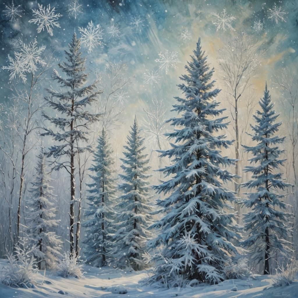 Frozen Winter Wonderland in Ethereal Light