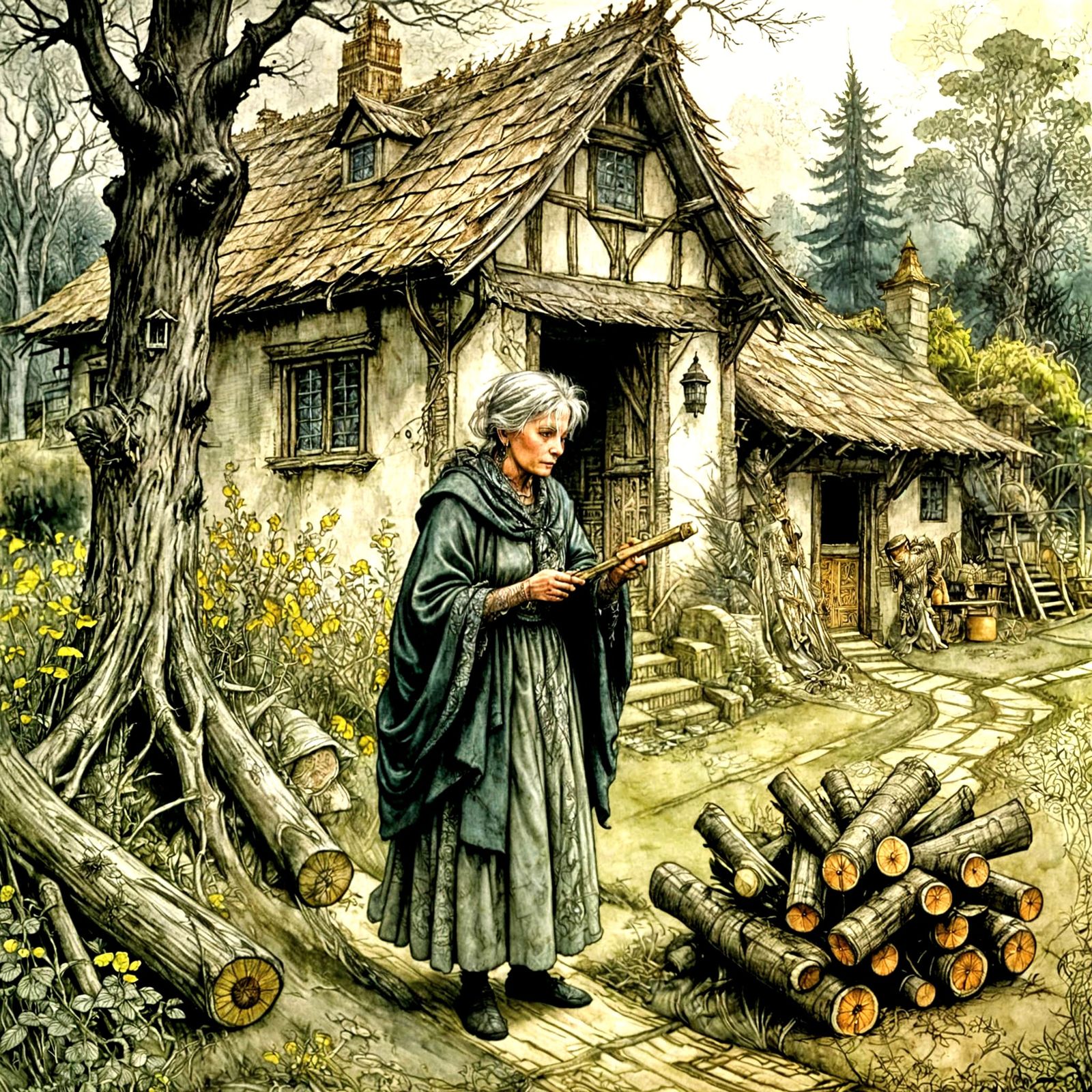 Little Time to Loose, She Began the Gathering of Wood for the Fire...