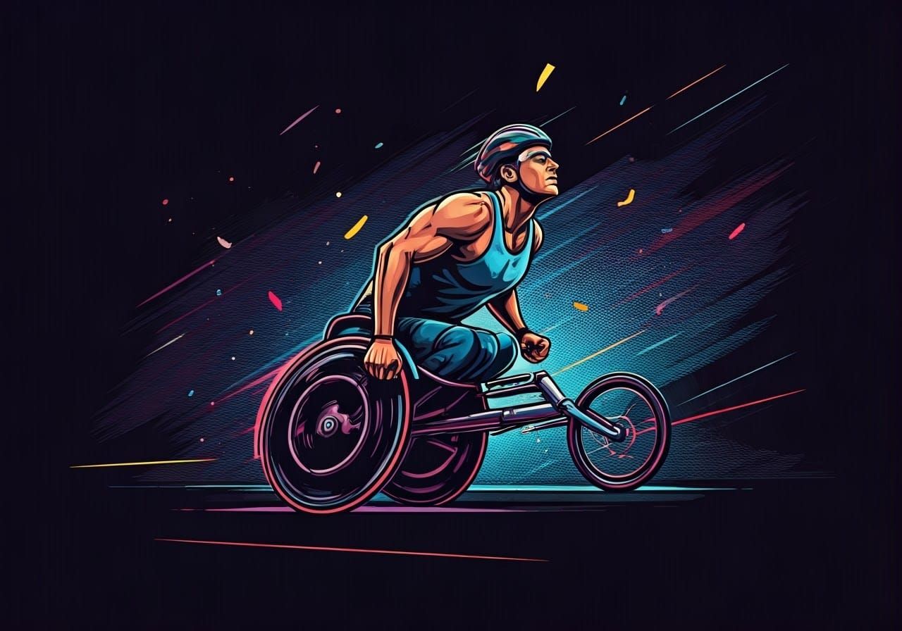 Para-Athlete Victory in Lichtenstein-Inspired Pop Art