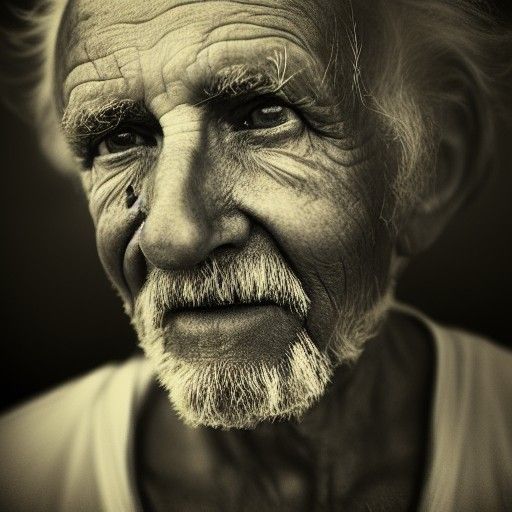 Intimate Portrait of an Old Man in Ambient Light