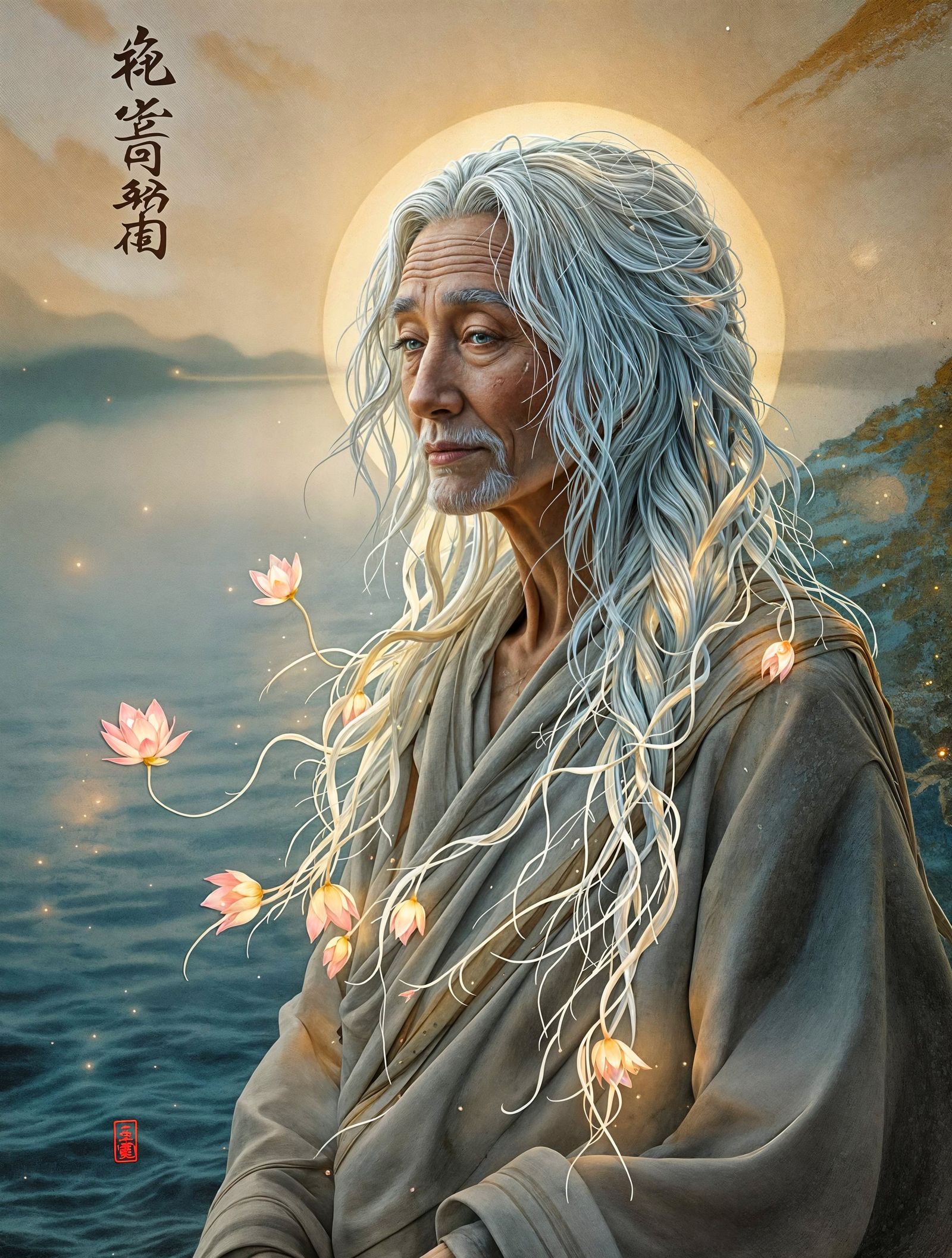 Surreal Lotus Goddess of Dawn Wisdom