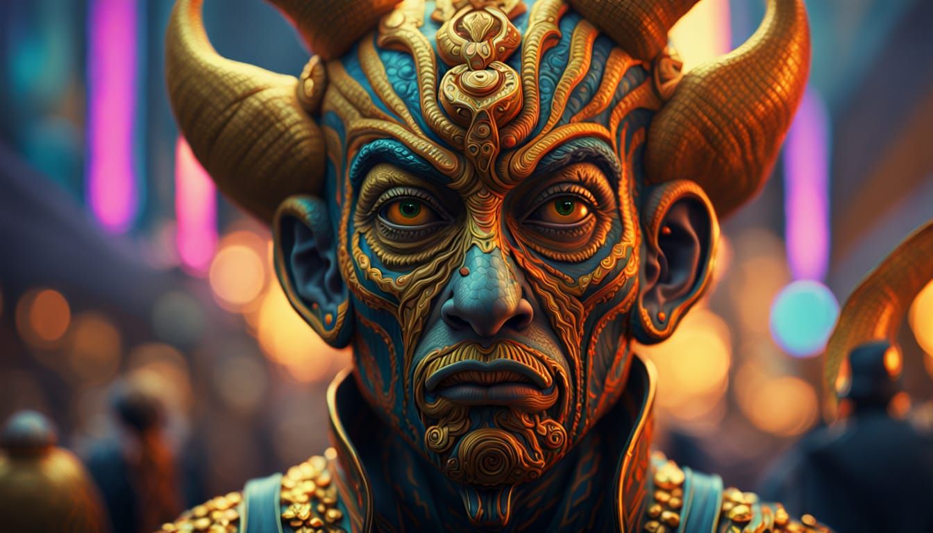 Surreal Sycophant's Flattery in Expressionist Oil Painting