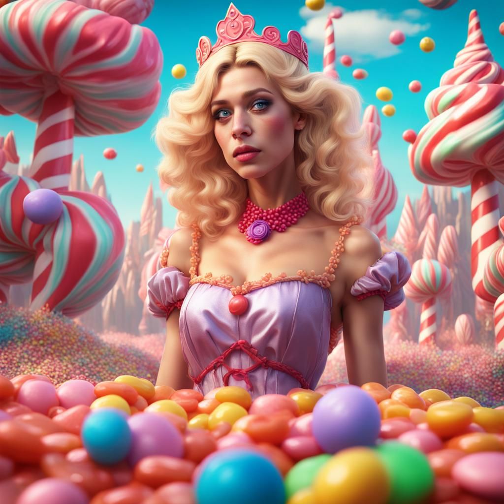 Candy Land Princess in Detailed Digital Painting