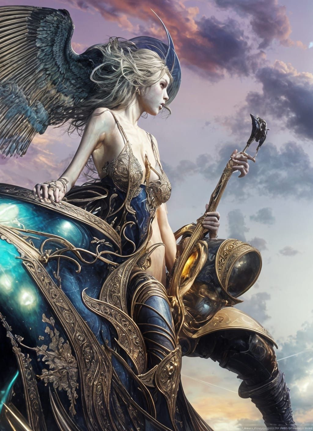 Ethereal Chariot Ride: A Hyperreal Dreamscape