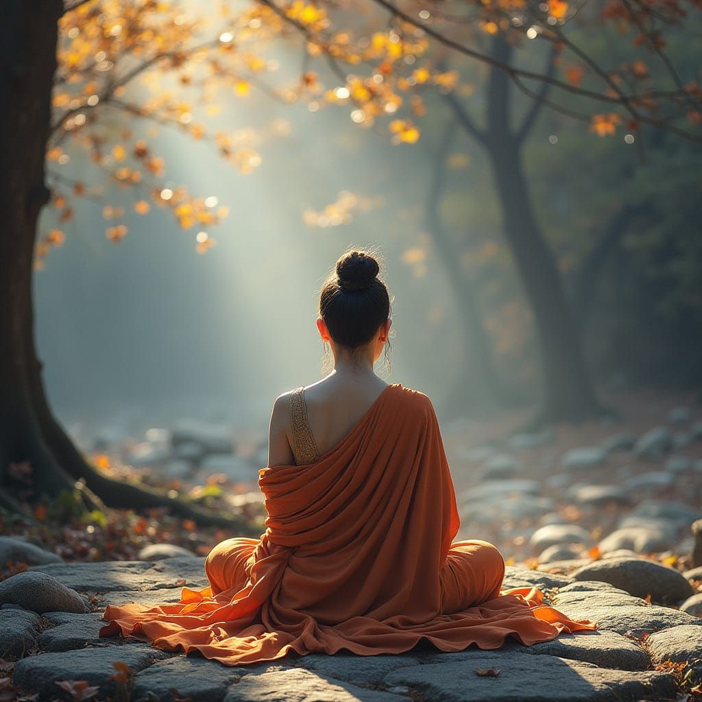 Serene Landscape in Minimalist Style