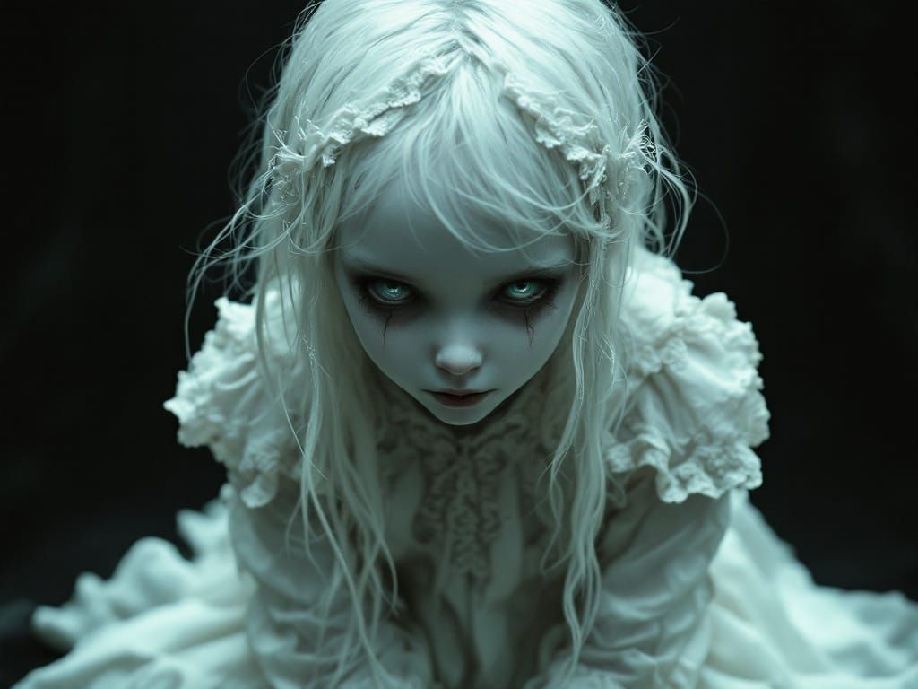 Pale Little Girl Conveys Unsettling Horror