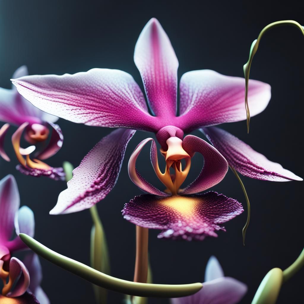 Dystopian Orchid Flower Blade in Sci-Fi Style