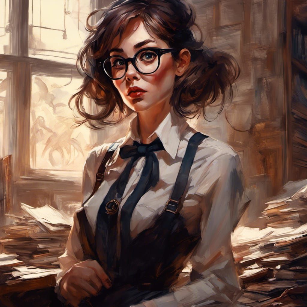 Hyperdetailed Portrait of a Secretary in DreamWorks Style