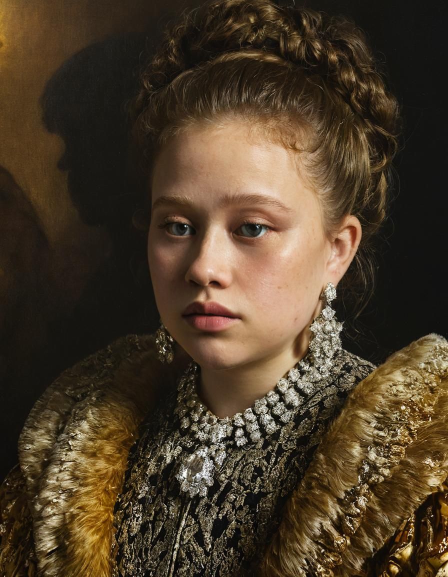 Baroque Portrait of a Woman with Diamonds