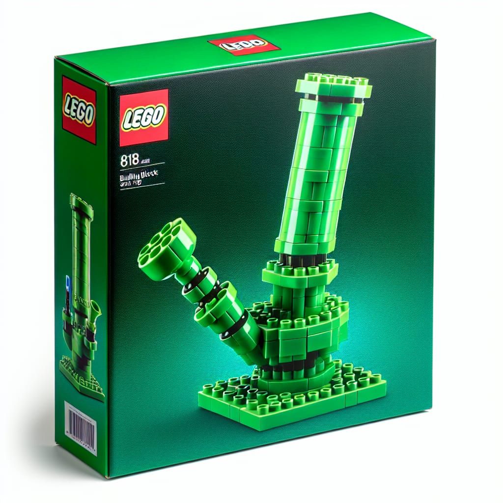 Green Building Block Bong in Original Packaging