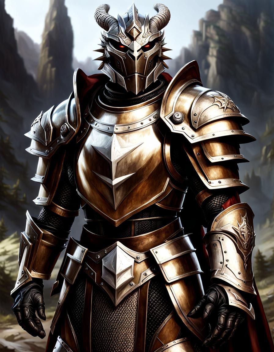 Armored Dragonborn Paladin Concept Art