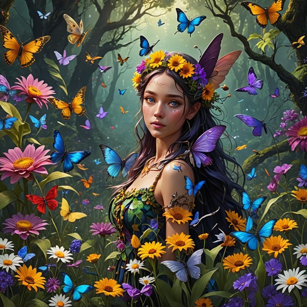 Enchanted Fairy Garden: A Fantasy Art Scene