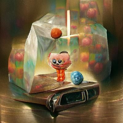 Abstract Gumball Painting in Expressionist Style