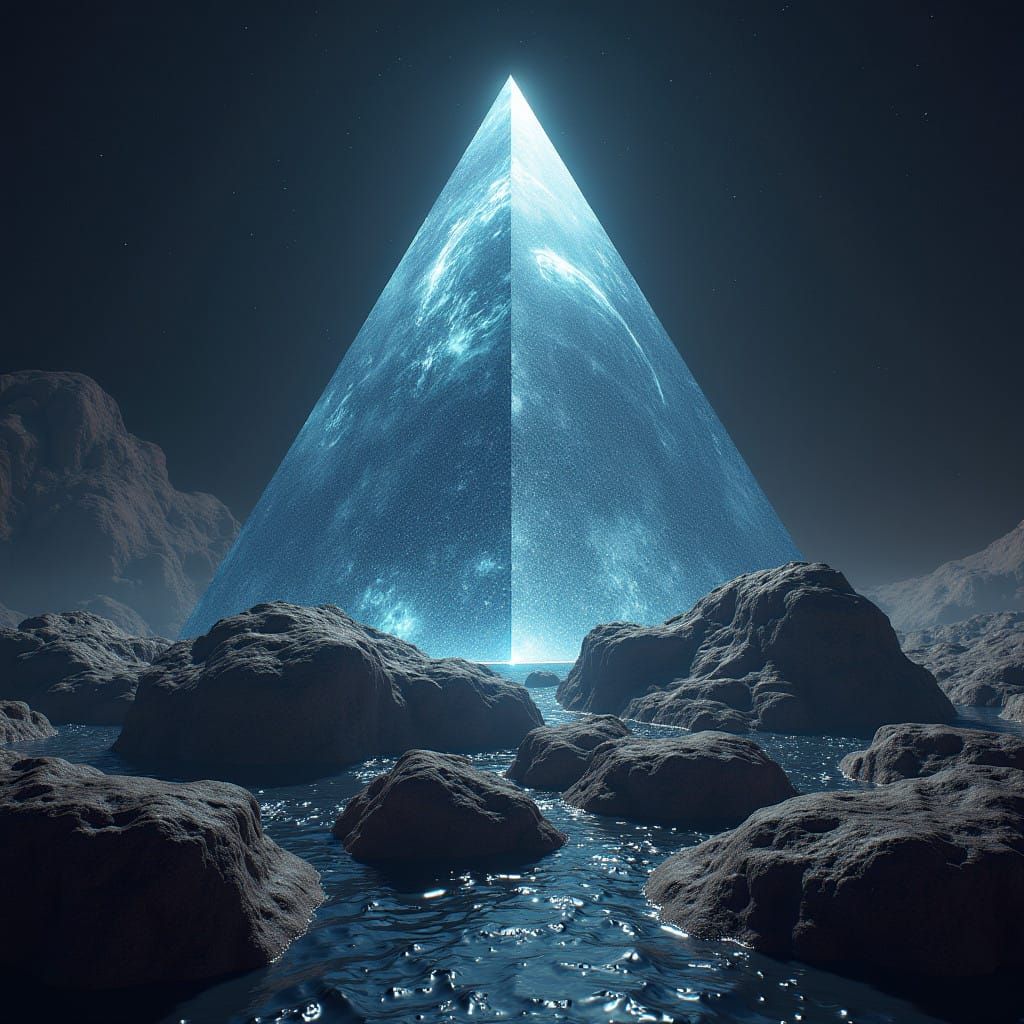 A Gaseous Giant Trapped Within a Cosmic Glass Pyramid